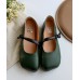 White Flats Cowhide Leather Unique Buckle Strap Flats