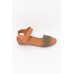 Adelaide Khaki Leather Cut Out Sandal